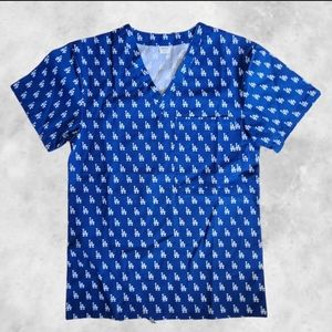 NWOT/ Unisex LA Dodgers Scrub Top Los Angeles Blue Baseball.Size Small